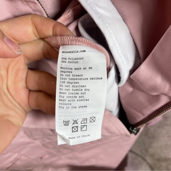 M.C. Overalls Pink Short Sleeve Collard Overalls sz S - Picture 9 of 10